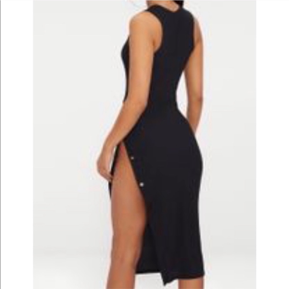 Pretty Little Thing Ribbed Button Slit Dress - Picture 2 of 6